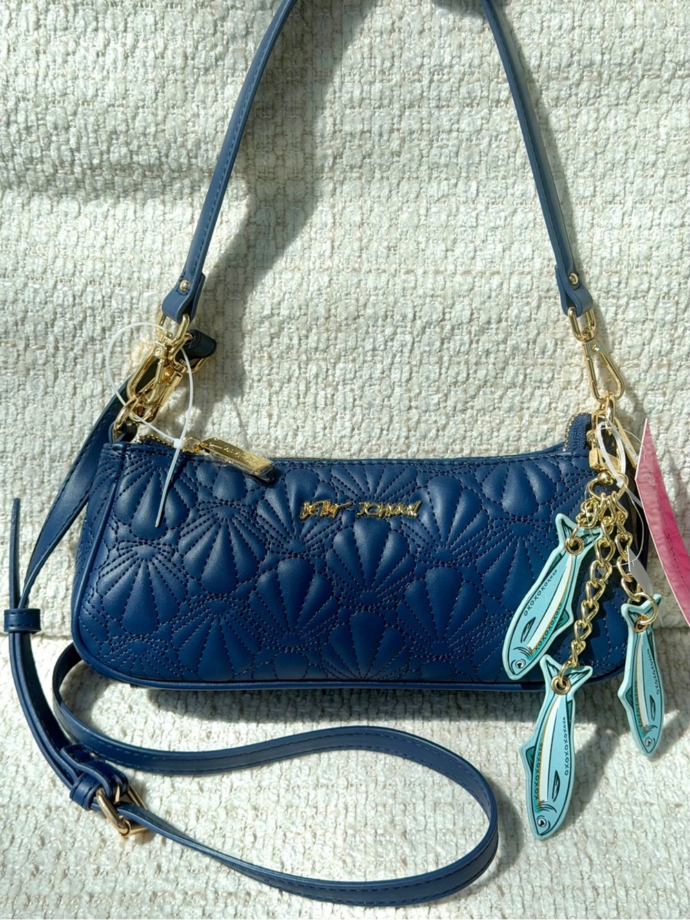 Betsey Johnson XOMINNY Shell Yeah Shoulder Bag Sardine Necklace Set Coastal NWT - Picture 2 of 16